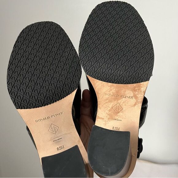 Donald Pliner Emiko Patent Leather Black Open Toe Heels Womens 8.5 New in box - Picture 5 of 8